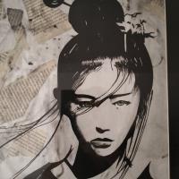 Aquarelle, encre et collage