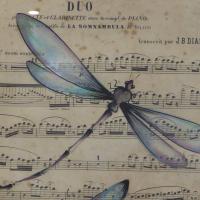 Aquarelle sur partition ancienne